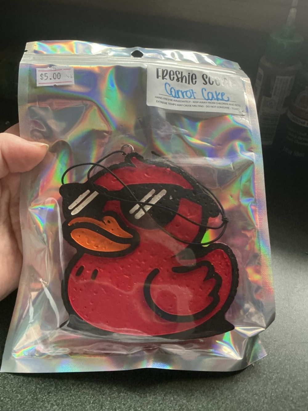 Rubber Duck Car Freshie— Carrot Cake